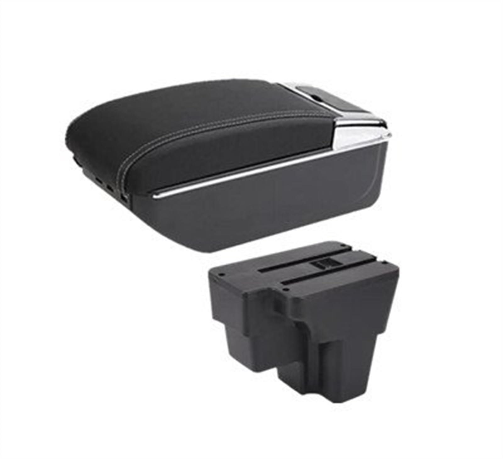 NMJLQW Storage Rack Car Armrest Special Storage Box Modification Parts Europe South For RIO For STONIC 2015-2023(D white line 7USB)