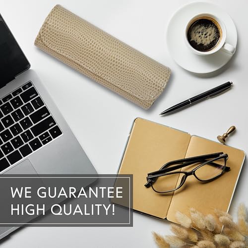 Image of Orsus Reading Glasses Hard Case, Premium PU Leather Horizontal Eyeglass Holder with Magnetic Closure for Women and Men
