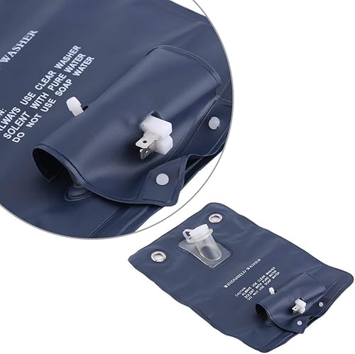 Miniatura 5 de Aramox Bomba de lavado de parabrisas, kit universal de bolsa de bomba de limpiaparabrisas de 12 V con interruptor de botón de chorro para autos