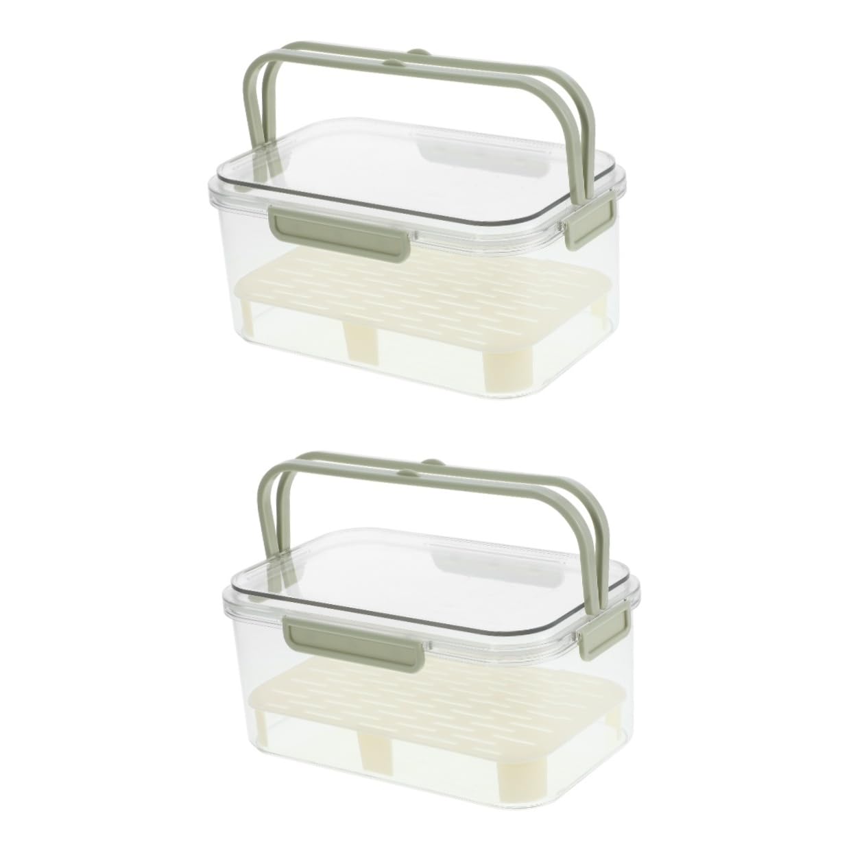 Alipis 2 Pezzi Più Croccante Deposito Alimentare Contenitori Di Cibo Vano Lunchbox Con Compartimento Contenitori Di Conservazione Degli Alimenti Congelatore Frigoriferi Contenitore Pp