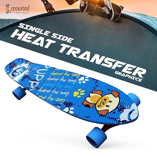 Image of Cockatoo PVC Skateboard | Anti-Skid Board with 608Z High Precision Bearings | Ideal for All Skill Levels (17 X 6 Inch)