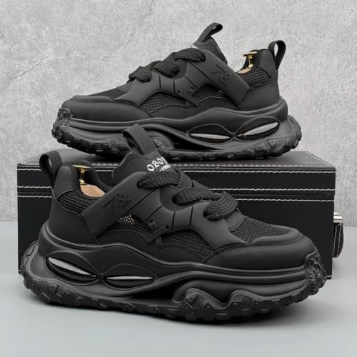 Y2K Fashionable Mesh Leather Platform Sneakers Women 2 Inch Lift Height Daily Comfort Casual Walking Breathable Lightweight Unique Sole Design2