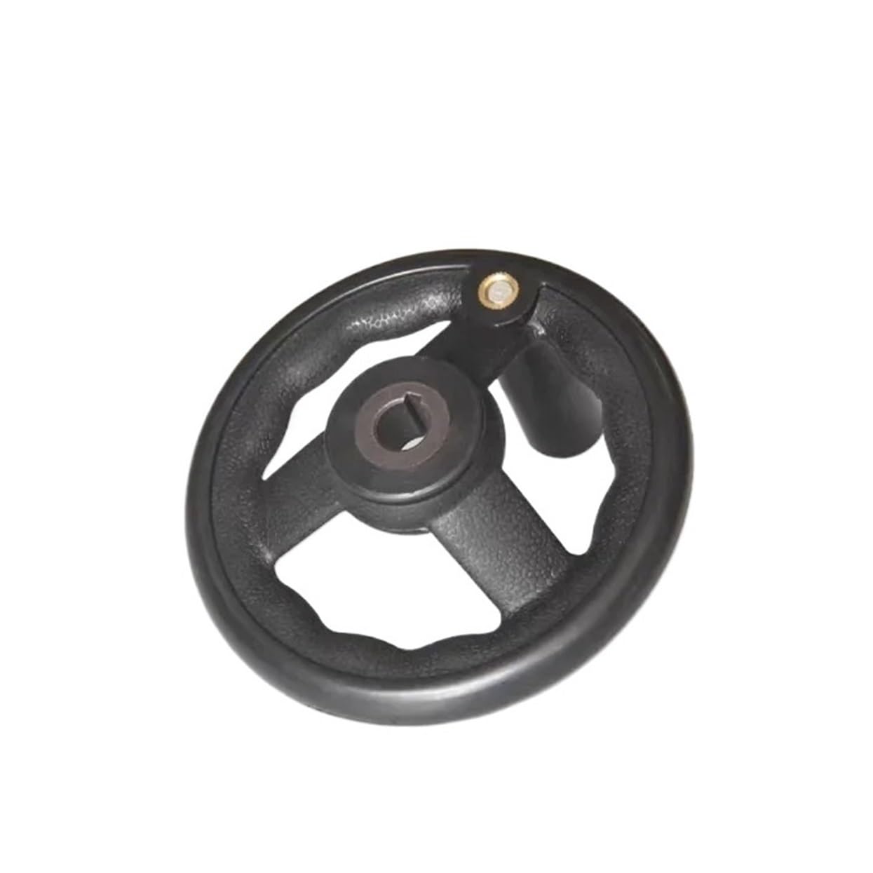 Wudcw A-Unthreaded Hole Industrial Equipment Handwheel Plastic Steel Industrial Handwheel Machine Handle Three Spoke Plastic Round Wheel Rim Handwheel(,12X125mm)