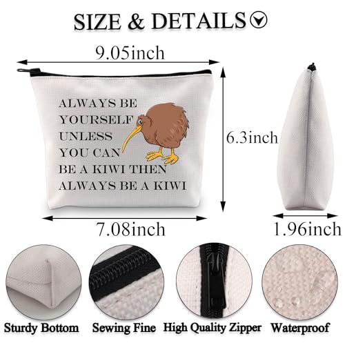 PLITI Kiwi Gifts New Zealand Bird Lovers Gift Always Be Yourself Unless You Can Be a Kiwi Funny Kiwi Bird Themed Makeup Bag (Be a Kiwi bagU) - Image 2