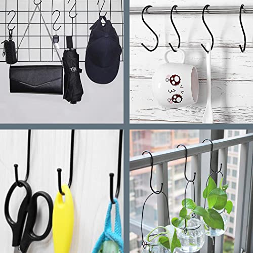 Byfu 24 Pack Black S Hook Hanging, Heavy Duty S Shaped Hooks For Utensils Clothes Bags Towels Plants (Large) #TOP5