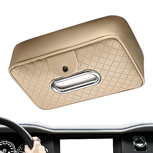 Organizador de pañuelos para el Asiento Trasero | con Cremallera Y Clip para Gafas Servilletero De Coche para Consola Central | Visera Servilletero Salpicadero O Maletero Caja De Pañuelos De Woyufen