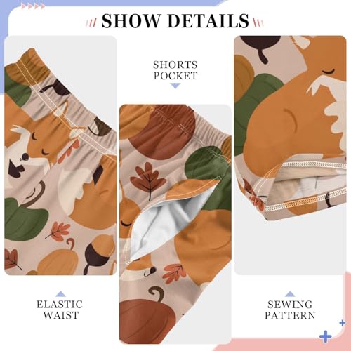 Boys' Pants Halloween Fall Animal Fox Pumpkins Long Bottoms Jogger Pants Elastic Waist Trousers with Pockets S-XL4