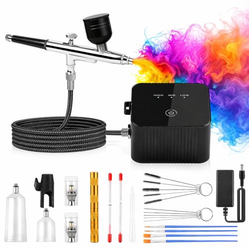 KingMiKi Airbrush Kit, Air Brush Kit With Air Compressor.