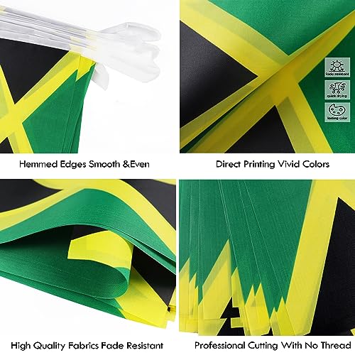 Image of Jamaica String Flag Pennant Banner - 38 Flags, 42 Feet Small Mini Jamaican Flags Bunting Banner for Country Decoration, School, Party, Sports Events