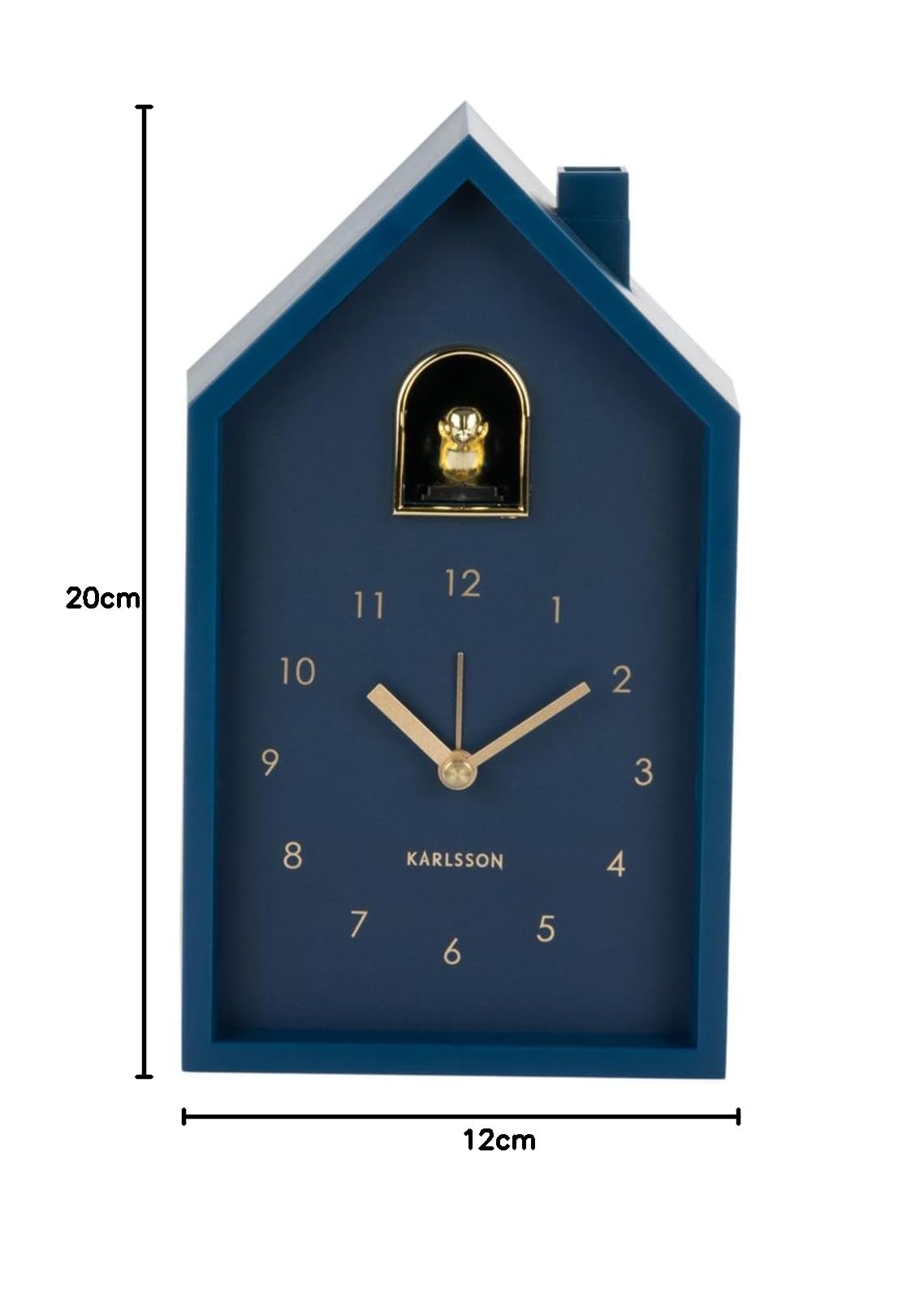 Karlsson Reloj de pared moderno de cuco 'ORO' - Azul (KA6077DB)