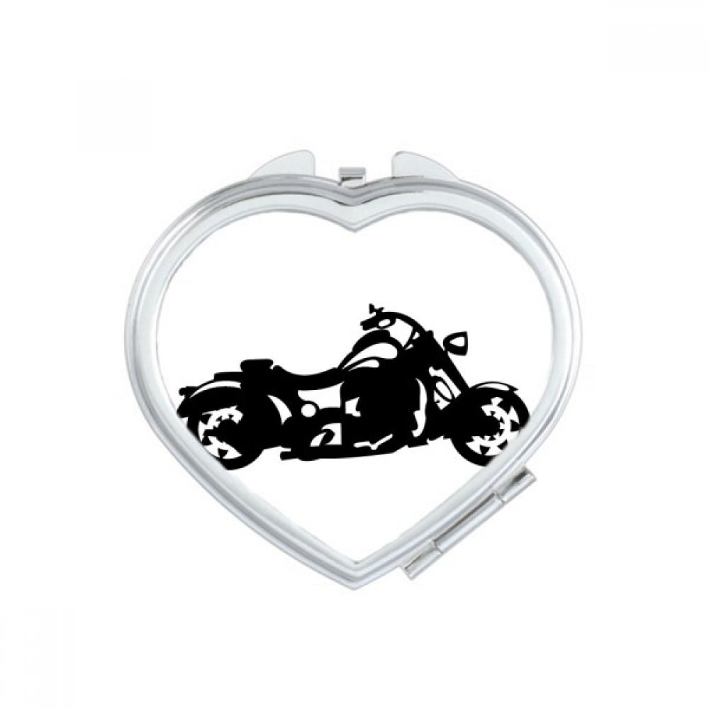 Miroir de poche mécanique cœur noir : accessoire maquillage portable et mignon