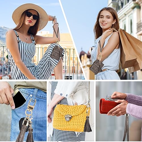 Image of KNGITRYI Small Wristlet Wallets for Women RFID Credit Card Holder Wallet Keychain Wristlet Wallet Credit Card Wallets for Women (Dark Grey)