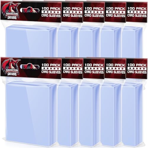 1000 Pcs Card Sleeves Toploaders for Trading Cards, Soft Clear Card Sleeves for Baseball Cards, Sports Cards, Yugioh Cards, MTG Cards (66mm×91mm)
