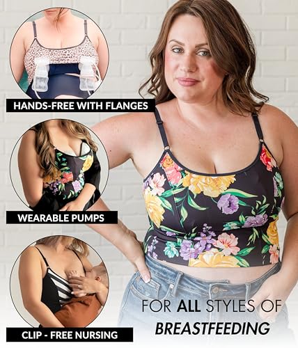 DAVIN & ADLEY Amelia Crop Cami, Hands Free Pumping & Nursing Swim Top, Clip Free3