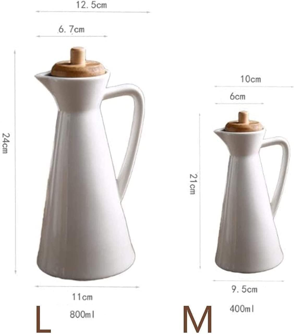 Oil and Vinegar Dispenser Home Essentials Ceramic Oil and Vinegar Dispenser Bottles with Cork Stoppers-Oil Bottle Cooking