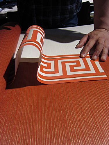 A.S. Création VERSACE WALLPAPER Bordüre - Borte geometrisch grafisch - 5,00 m x 0,13 m - metallic rot weiß - Luxusdesign Made in Germany - 935221