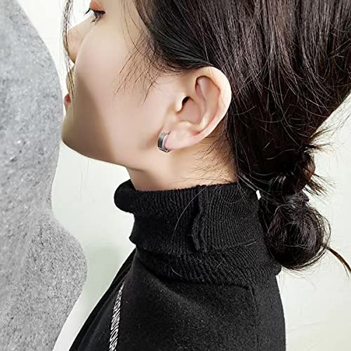 Stainless Steel Hoop Earrings for Women Men Minimalist Huggie Earrings Gold Silver Black Hypoallergenic Small Round Earrings3