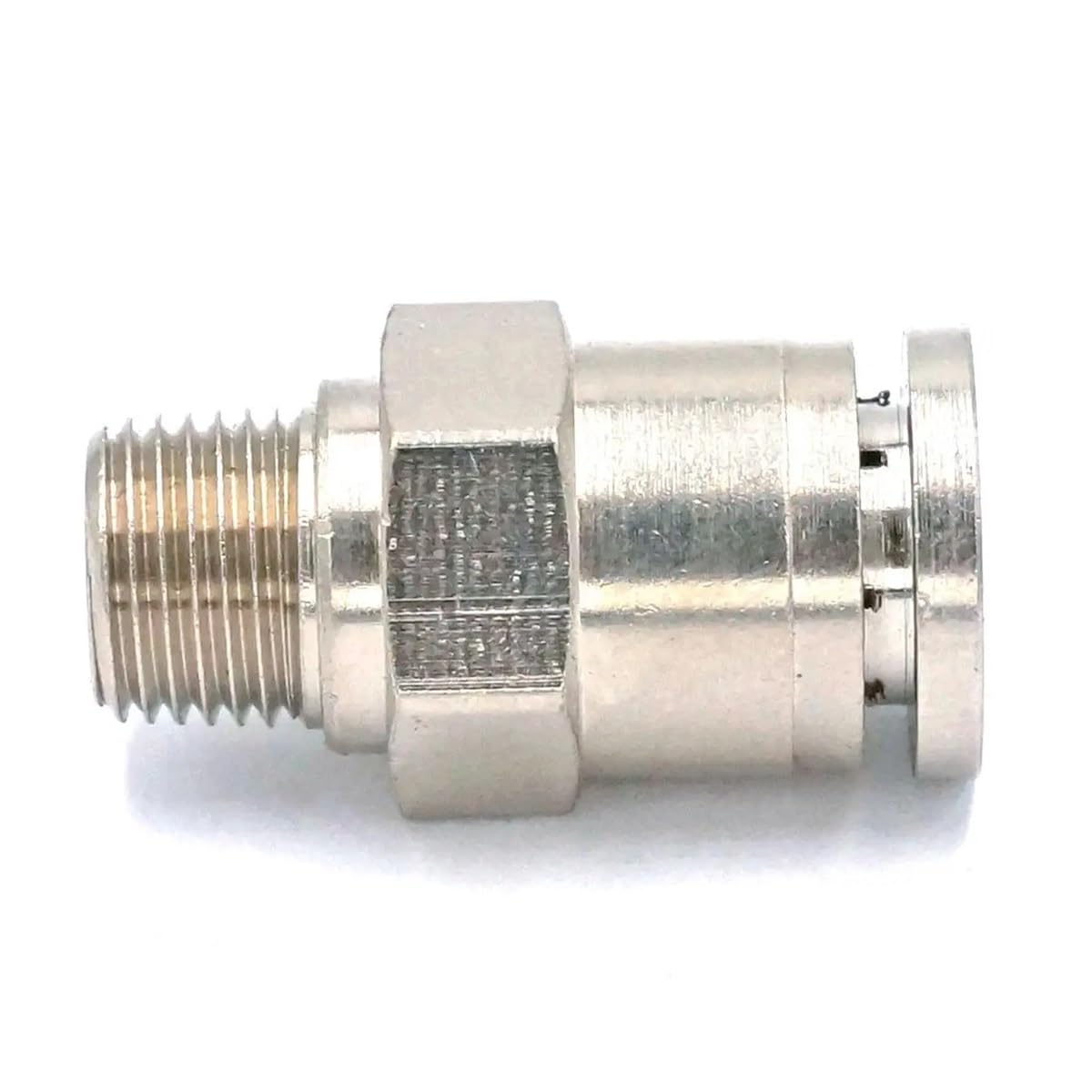 Connettore a innesto pneumatico da 0,3 cm maschio per tubo O/D da 8 mm in ottone nichelato a sgancio rapido per impianto idraulico