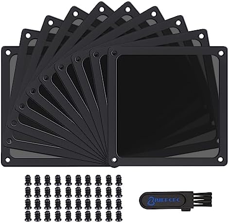 BRIEFCEC Dust Filter 140mm with Screws for Computer Cooler Fan/PSU/Routers NYLON 80 Mesh, Magnetic Frame PC Fan Dust Mesh PC Cooler Filter Dustproof Computer Fan Grills(NYLON, 4Pack, White)