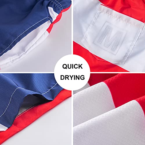 Siehycake Mens Swim Trunks Quick Dry Swimwear American Flag Mens Beach Board Shorts With Mesh Lining Us Flag Swim Shorts Xxl #TOP2