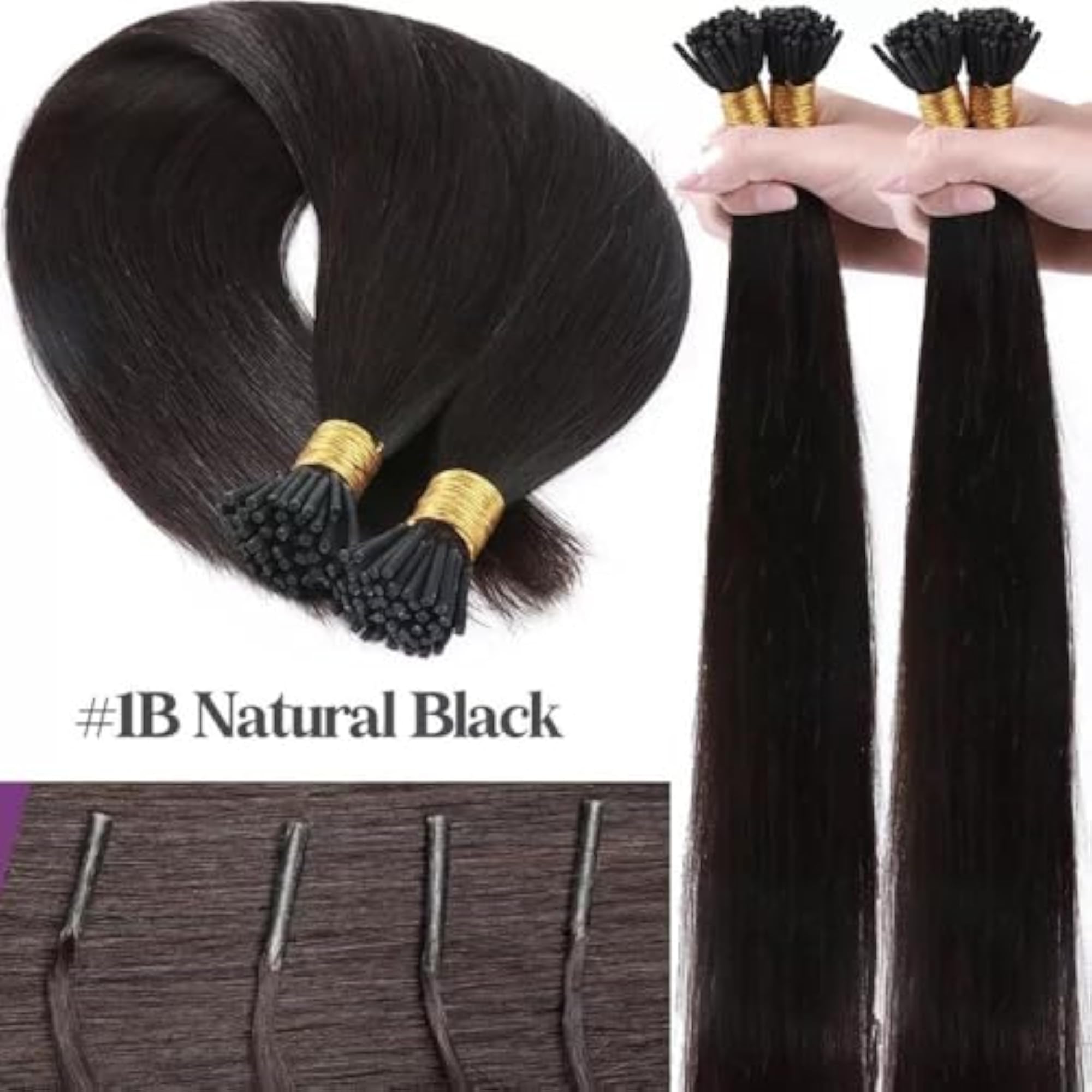 Women's Wavy Real Human Hair Extensions, 18 Inch