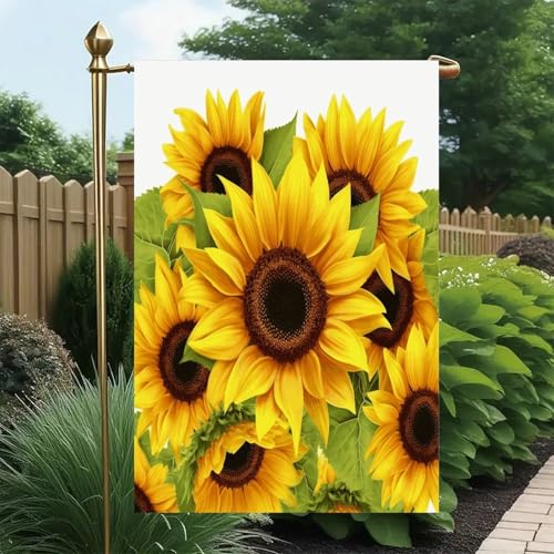 Bandera de jardín de girasol de 12x18 pulgadas de doble cara para decoración exterior 5