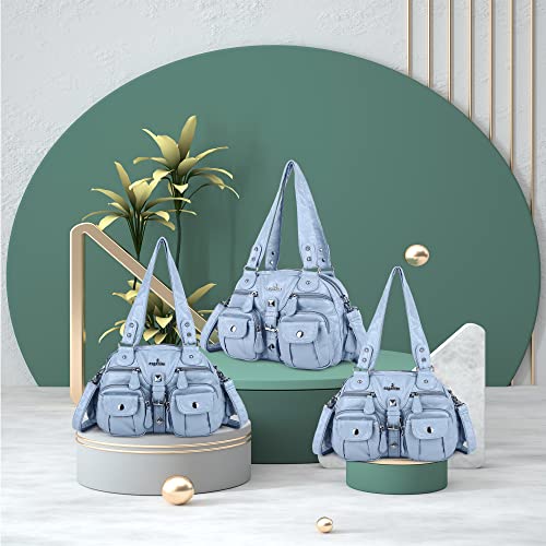 Image of Angel Kiss Hobo Crossbody Purses for Women Shoulder Bag Multipocket Soft Hobo Purses Removable Strap Leather Handbags