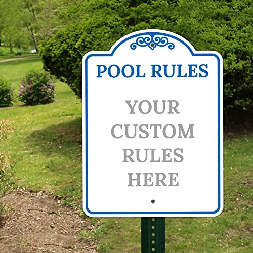 Señal Personalizada de Reglas para Piscina 18x24 miniatura 5