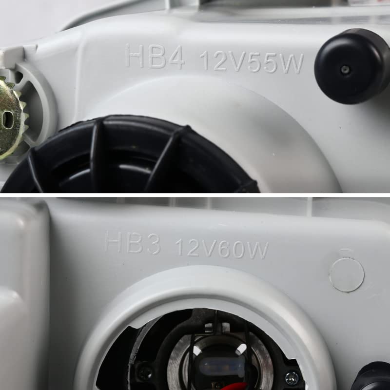 SPEC-D TUNING Black Halo Projector Headlights Compatible with 1994-1997 Acura Integra 2Dr/4Dr, Left + Right Pair Headlamps Assembly