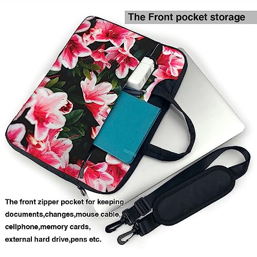 Bolsa de hombro para laptop de 15.6 pulgadas rosa floral y duradera 3