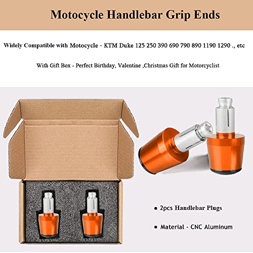 Embouts de guidon universels moto 22mm orange pour KTM Duke 390 790 - 3