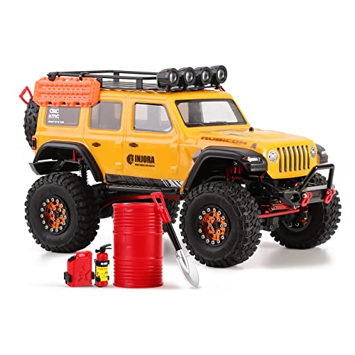 Injora Rc 1/24 Crawler Car Decoration Fire Extinguisher/Fuel Tank/Shovel/Oil Drum/Sand Ladder For 1/18 Trx4M Axial Ax24 Scx24 C10 Jlu Gladiator Bronco Deadbolt,6Pcs #TOP5