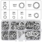 ○Gute Verarbeitung: Die Anti-Lockerungs-Leistung der Innenzahn gezackte Sicherungsscheibe plus die Verriegelungskraft der Mutter selbst, wodurch ein größerer Reibungs- und Rotationswiderstand erzeugt wird, um einen festeren Effekt zu erzielen