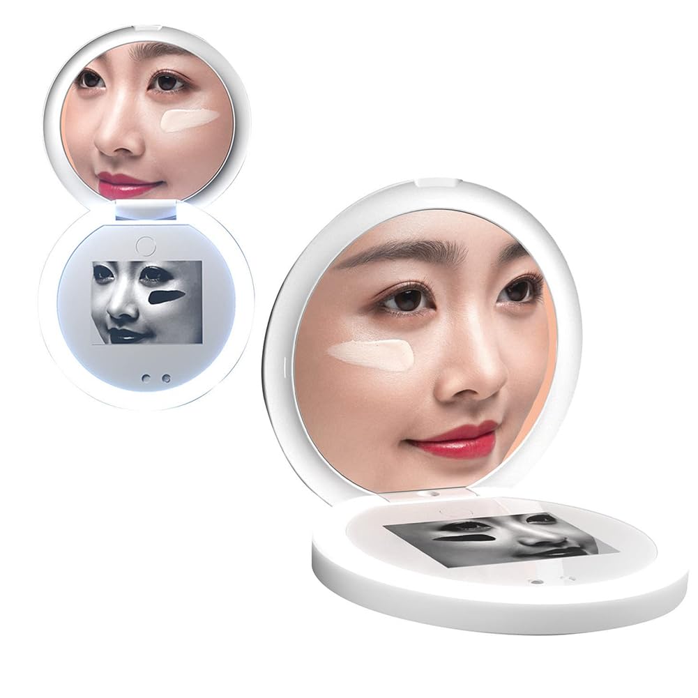 Miroir de maquillage connecté avec objectif UV et lumière LED haute fidélité