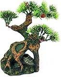 Penn-PLAX Deco-Replicas Bonsai Tree on Rocks Aquarium Decoration – Safe for Freshwater and Saltwater Fish Tanks – 6” Height