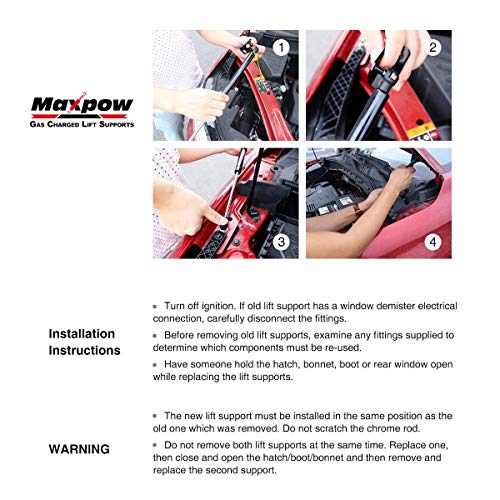 Maxpow Front Hood Lift Support Hood Struts Shock Compatible With Hummer H3 2006 2007 2008 2009 2010 (Without Power Liftgate) 2Pcs 6288 #TOP5