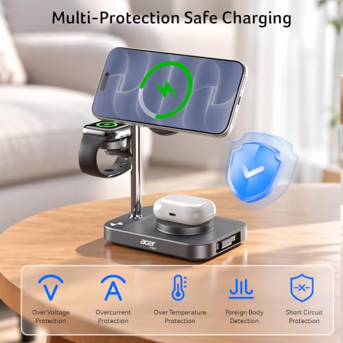 Acer 25W Wireless Fast Charging Station, 6 in 1 magsafe Charger Stand S5 - image 7
