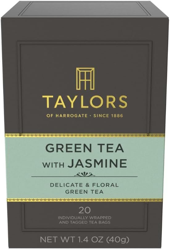 Green Tea with Jasmine 20 individually wrapped bags with tags