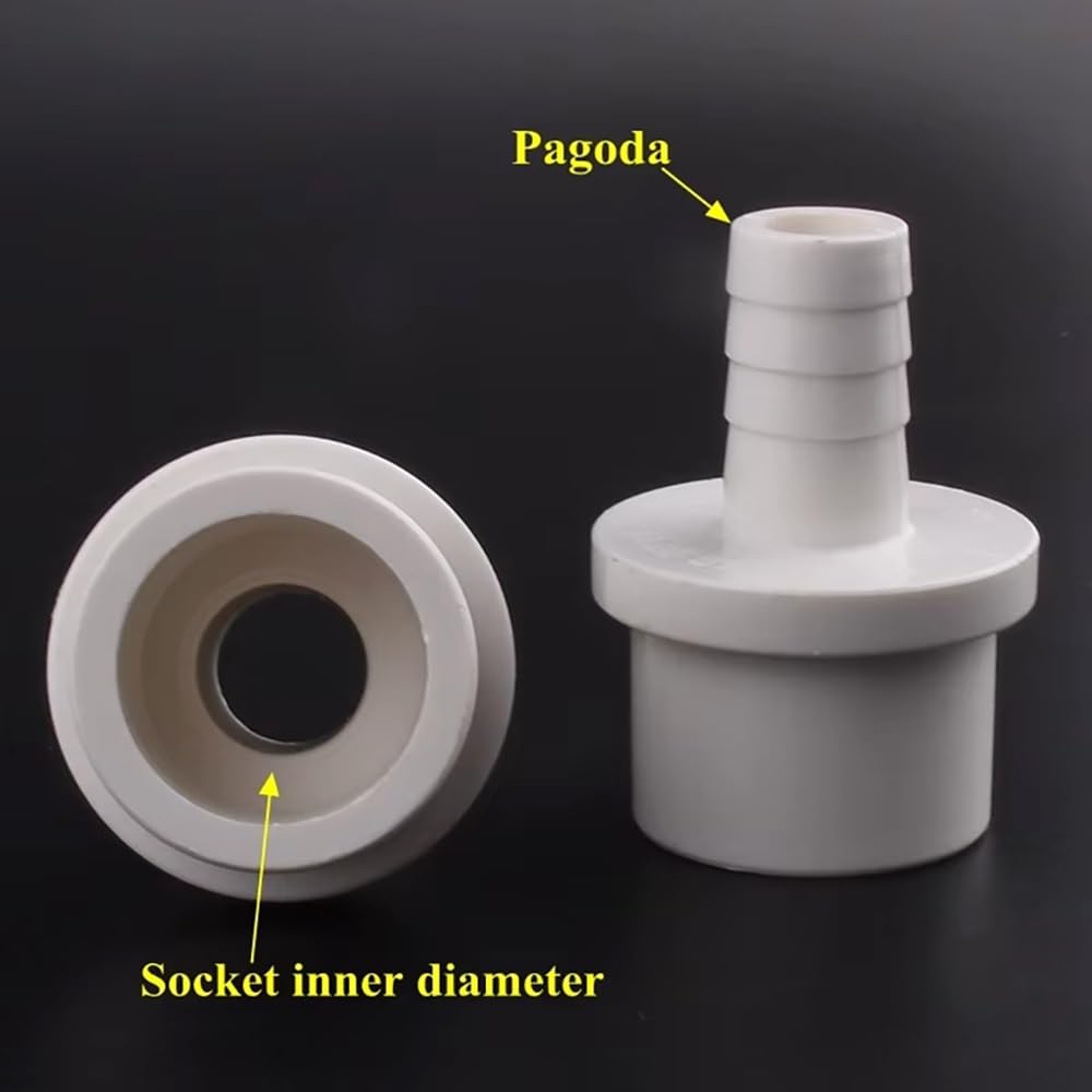 Conector Pagoda de PVC (20 Unidades), Color Blanco, Adaptador for Manguera de riego de jardín de 20/25/32 mm.(20pcsx32mmx16mm)