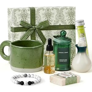 Tacobear Cadeaus voor vrouwen, ontspanning, verjaardagscadeau, keramische mok & geurkaars & badzout & zeep, wellnesscadeau voor vriend, zus, mama, Moederdag, Kerstmis, verjaardag, cadeauset