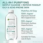 Garnier Micellar Water with Salicylic Acid, All-in-1 Mattifying Facial Cleanser and Makeup Remover for Oily and Acne Prone Skin, 13.5 Fl Oz - Image 2
