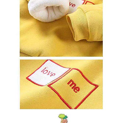 Suéter infantil Sxgyubt com gola alta e manga comprida para bebês, Square Thickening Base Yellow, 80