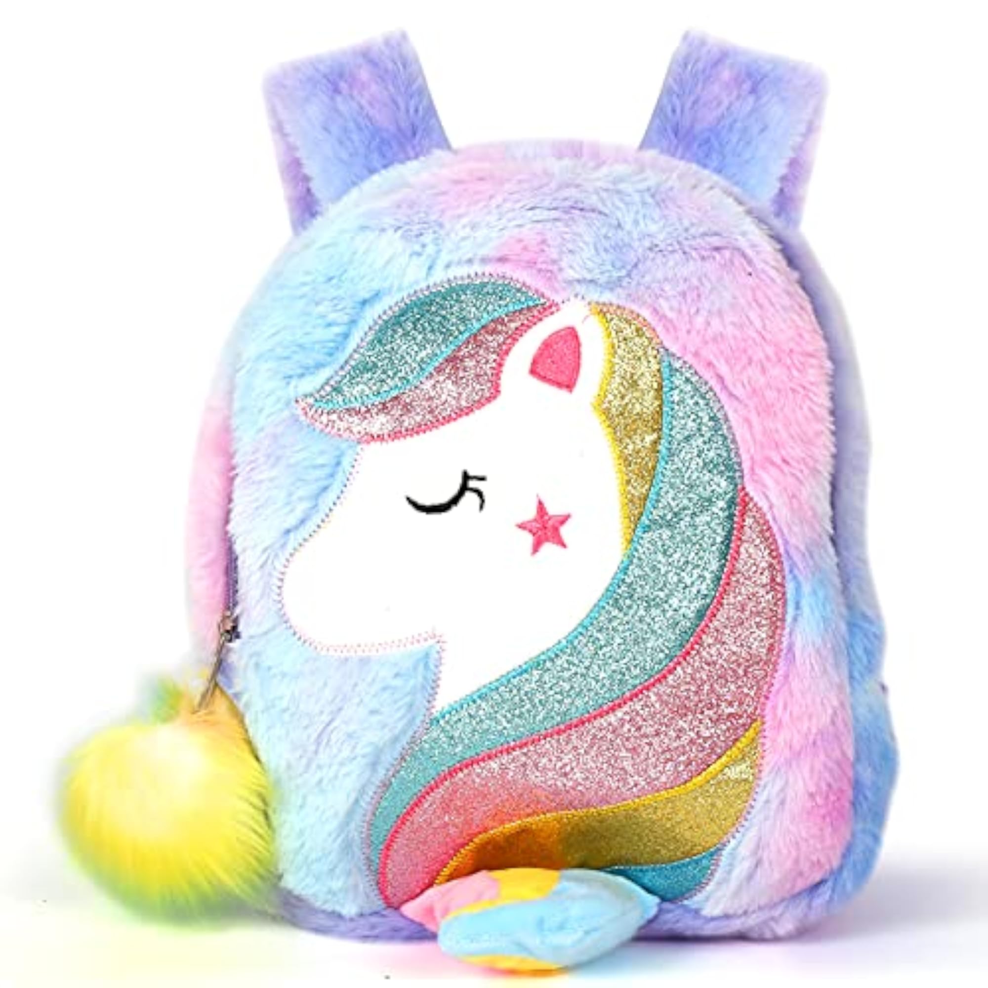 Plush Unicorn Mini Backpack for Girls, Soft Travel Bag