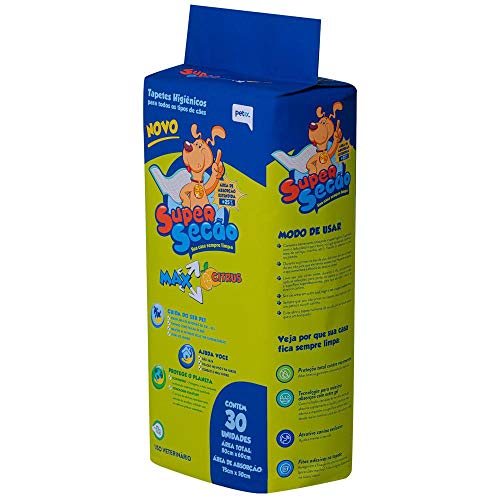 Tapete Higiênico para Cães Super Secão Max Citrus Petix - 30 Unidades