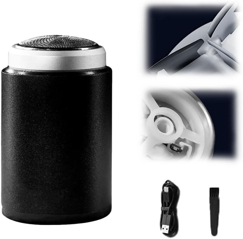 2024 Newest Mini Portable Electric Shaver, Mini Portable Shaver for Men, Portable Powerful Storm Razor for Men Women Travel Essentials (Black)