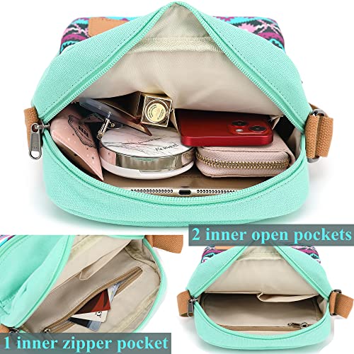 Leaper Girls Crossbody Purses for Kids 2 PCS Cross Body Bag Women Messenger Bag Girls Canvas Bag Cross Body Purse Set4