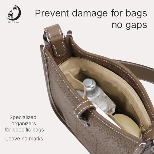Image of Fits for Evelyne Bag Insert Organizer For Hermes(23,Champagne) | Premium Silk Material,Smooth Touch,Lightweight,zipper,protect from scratches & stains,multiple pockets,keychain,waterproof