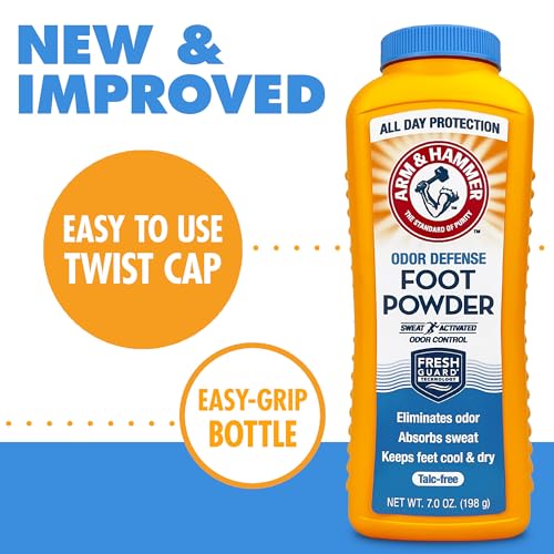 Image of Arm & Hammer Foot Powder for Shoes & Feet, Talc-Free Odor & Moisture Control for Men & Women, 7 oz (9 Pack)