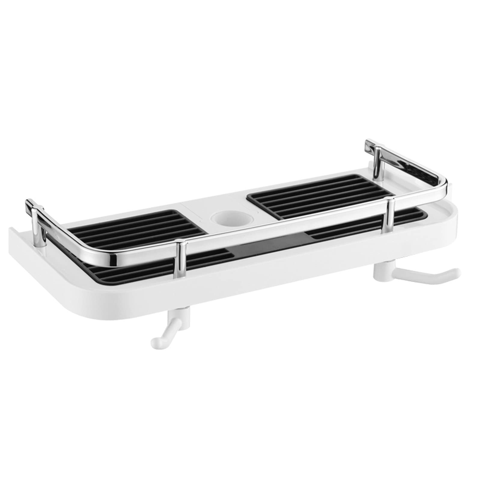 TYZK Shower Shelves No Drilling Shower Shelf Caddy Multifunctional Punch-Free Tray Bathroom Rack Space Shower Tube Tray Rod
