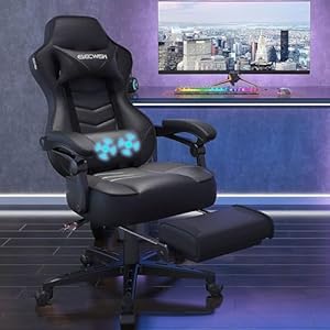 Yu Yusing Gaming Chair Computer Chair Ergonomic Sports Seat Height Adjustable Office Chair Executive Chair Desk Chair with Headrests, Adjustable Arms and Footrests